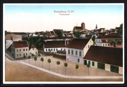 AK Braunsberg /O.-Pr., Totalansicht mit Kirche