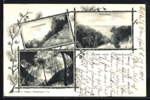 AK Georgenswalde, Gausupschlucht, Wolfsschlucht, Wolfskessel