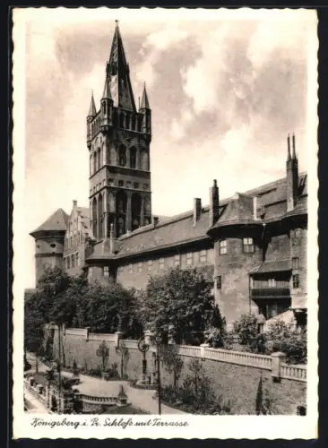 AK Königsberg i. Pr., Schloss mit Terrasse