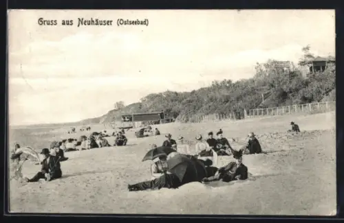 AK Neuhäuser, Strand mit Urlaubern