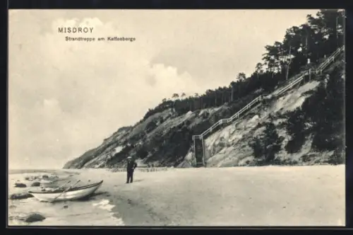 AK Misdroy, Strandtreppe am Kaffeeberge
