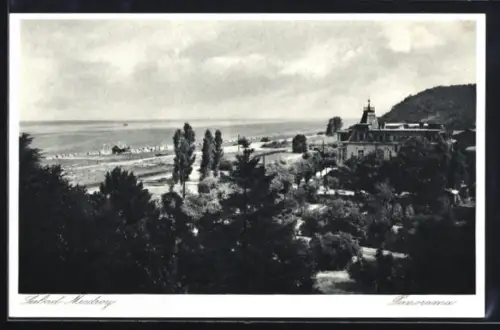 AK Misdroy, Panorama mit Fernblick auf den Ostseestrand