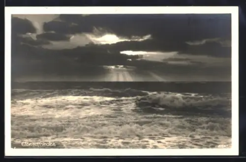 AK Swinemünde, Aussicht auf die Ostsee in der Abendämmerung