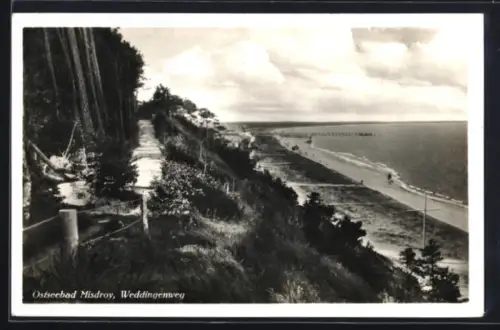 AK Misdroy, Weddingenweg oberhalb des Strandes