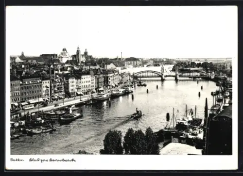 AK Stettin, Blick zur Baumbrücke
