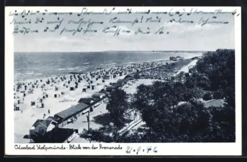 AK Stolpmünde, Ostseebad, Blick von der Promenade