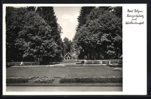 AK Bad Polzin, Konzertplatz mit Quellentempel