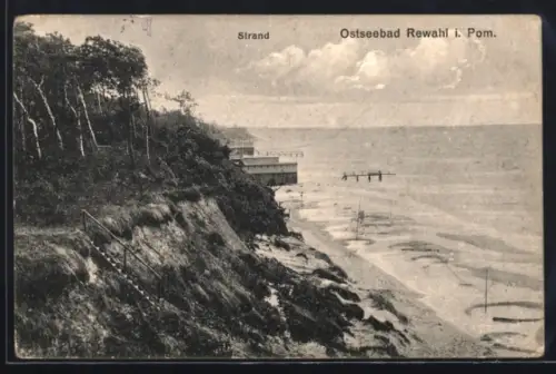 AK Rewahl i. Pom., Ostseebad, Strand