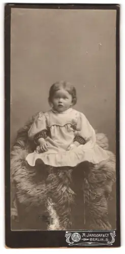 Fotografie A. Jandorf & Co., Berlin, Grete Krause auf einem Fell sitzend