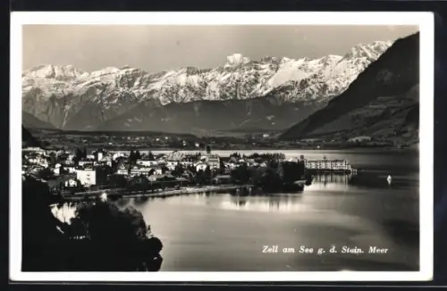 AK Zell am See, Ortsansicht gegen d. Steinerne Meer