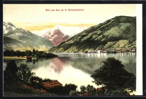 AK Zell am See, Teilansicht mit Kitzsteinhorn