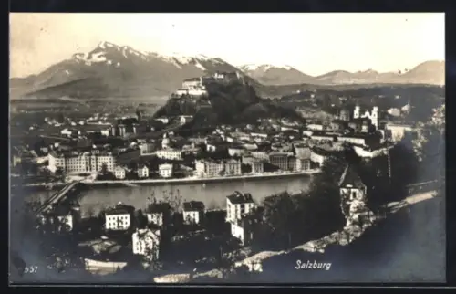 AK Salzburg, Totalansicht vom Kapuzinerberg