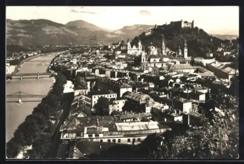 AK Salzburg, Stadtansicht vom elektrischen Aufzug