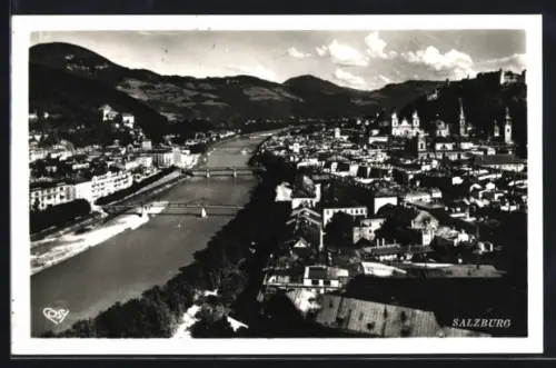 AK Salzburg, Stadtpanorama vom Elektrischen Aufzug / Mönchsberg