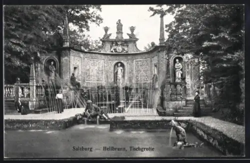 AK Salzburg, Hellbrunn, Tischgrotte