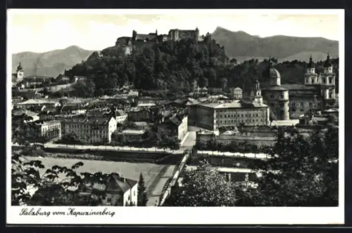 AK Salzburg, Totalansicht vom Kapuzinerberg