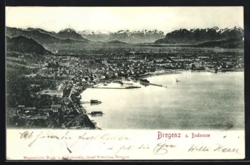 AK Bregenz a. Bodensee, Gesamtansicht mit See u. Umgebung