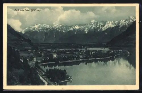 AK Zell am See, Gesamtansicht aus der Vogelschau
