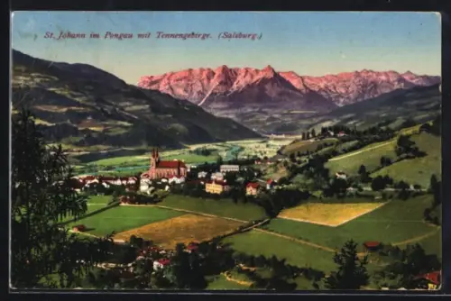 AK St. Johann im Pongau, Gesamtansicht mit Tennengebirge
