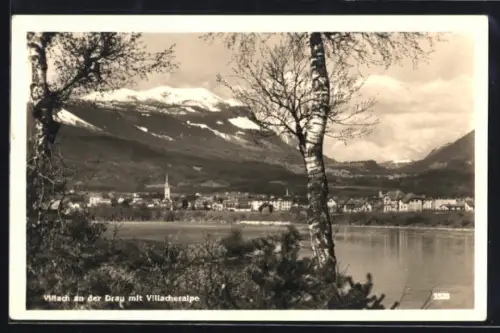 AK Villach an der Drau, Ortsansicht mit Villacheralpe