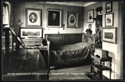 AK Krieglach, Peter Roseggers Sterbehaus, Sterbezimmer
