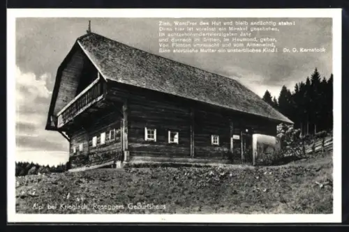AK Alpl bei Krieglach, Roseggers Geburtshaus