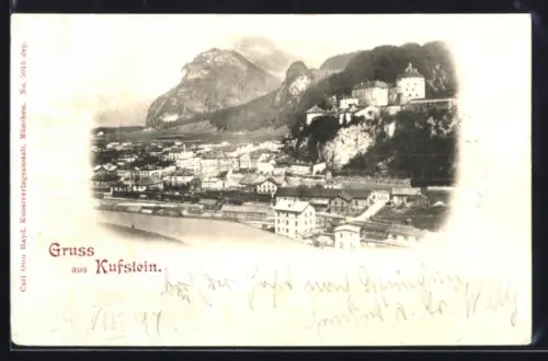 AK Kufstein, Totalansicht aus der Vogelschau