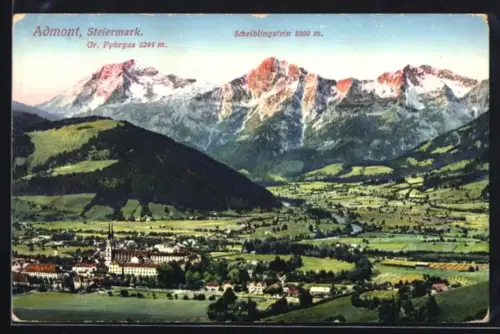 AK Admont /Steiermark, Kloster mit Gr. Pyhrgas und Scheiblingstein