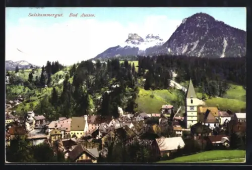AK Bad Aussee, Ortsansicht mit der Kirche