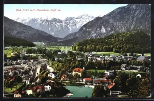 AK Bad Ischl, Panorama mit Dachstein