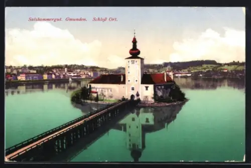 AK Gmunden, Salzkammergut, Schloss Ort