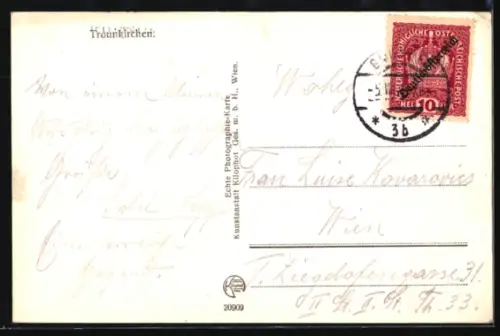 AK Traunkirchen, Teilansicht mit Kirche