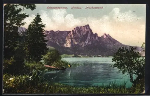 AK Mondsee, Salzkammergut, Panorama mit Drachenwand