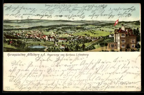 AK Affoltern, Panorama vom Kurhaus Lilienberg