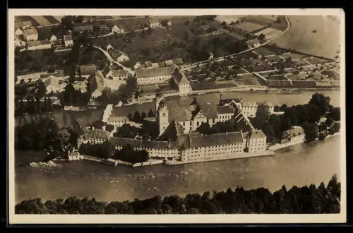 AK Rheinau, Ortsansicht vom Flugzeug aus