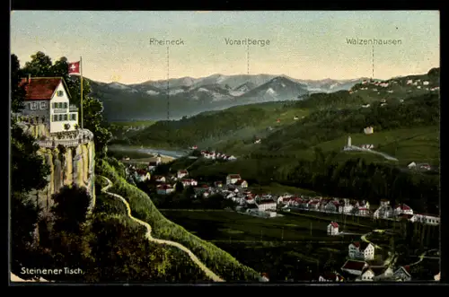 AK Thal, Steinener Tisch, Blick über den Ort, Rheineck, Vorarlberge, Walzenhausen