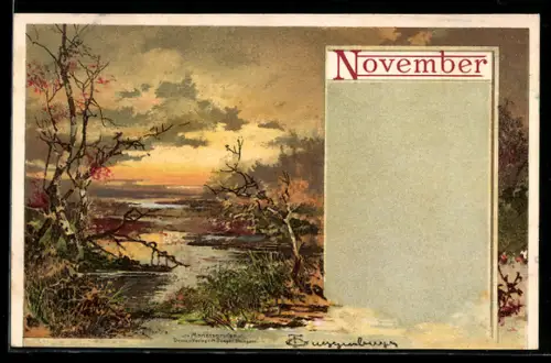 Künstler-AK Theodor Guggenberger: November, Landschaftspartei, Allegorie