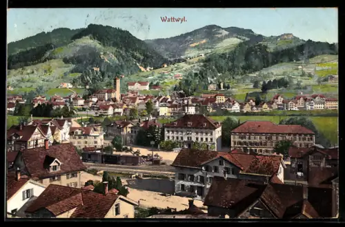 AK Wattwyl, Totale aus der Vogelschau