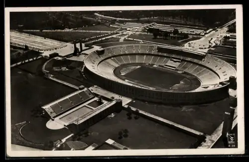 AK Berlin, Reichssportfeld, Olympia-Stadion aus der Vogelschau, Fliegeraufnahme