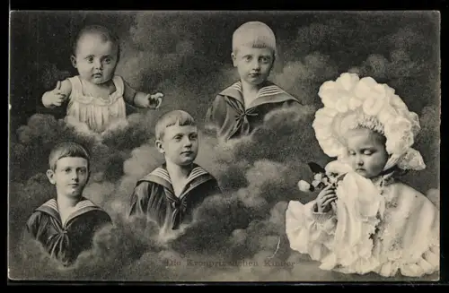 AK Die kronprinzlichen Kinder, Wo ist Muttchen?, Montage