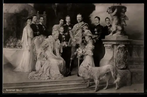 AK Preussische Königsfamilie, Kaiser Wilhelm II. im Kreise der Familie