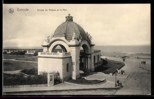 AK Ostende, Entree du Palace et la Mer