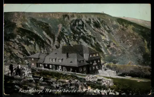 AK Hampelbaude, Blick auf die Baude im Riesengebirge