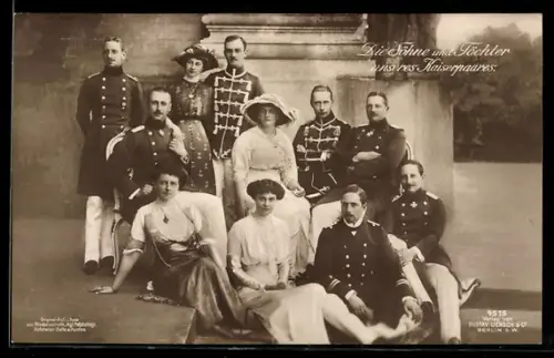 AK Söhne und Töchter des preussischen Kaiserpaares