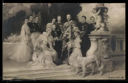 AK Kaiser Wilhelm II. und das deutsche Kaiserhaus
