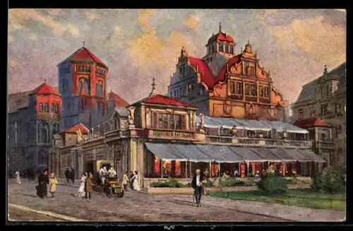 Künstler-AK München, Künstlerhaus und Synagoge