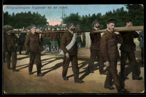 AK Sennelager, Kriegsgefangene Engländer bei der Arbeit 1914-15