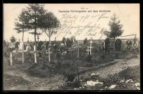 AK Deutsche Heldengräber auf dem Kirchhofe
