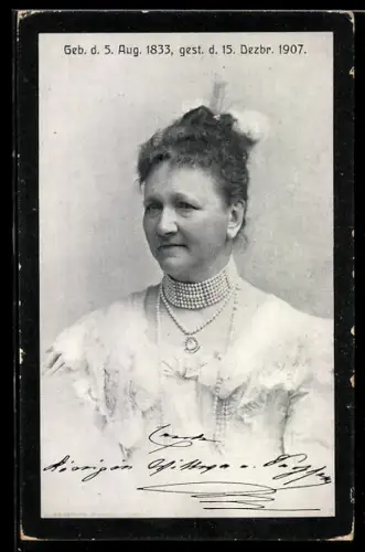 AK Königin Carola von Sachsen in elegantem Kleid