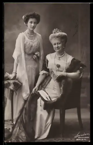 AK Kaiserin Auguste Victoria und Tochter Victoria Luise